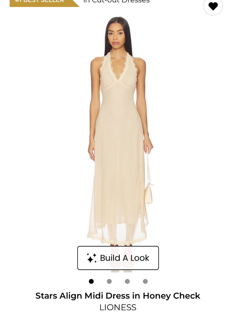 Lioness Honey Check Midi Dress in Honey Beige